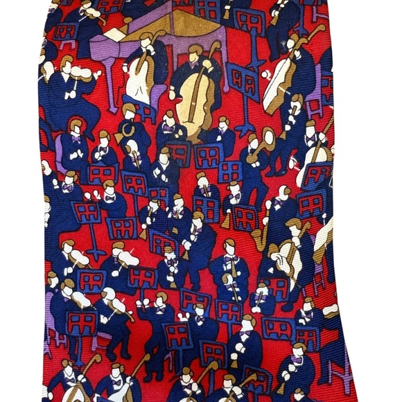 Alynn Neckwear “Maestro, Please!” Red Orchestra Tie – 100% Silk | Made in USA - Picture 4 of 9